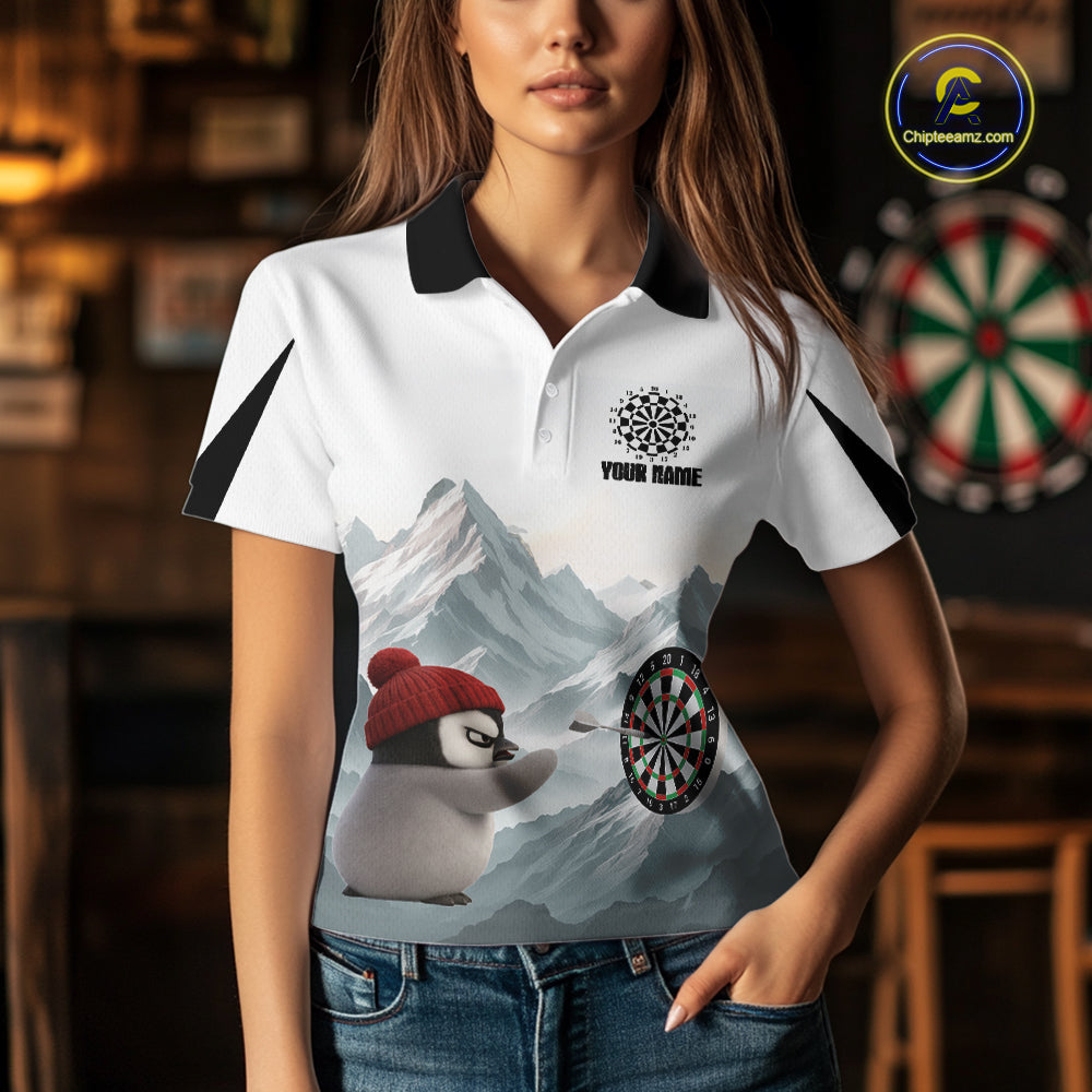 Cold Fierce Penguin Duo Play Darts Women Darts Polo Shirt Personalized Name For Darters NYN2356