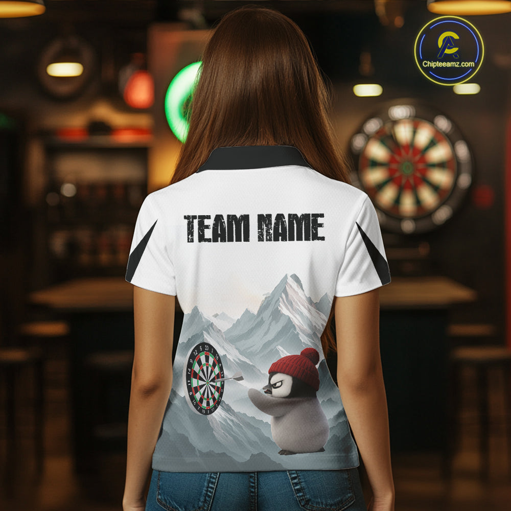 Cold Fierce Penguin Duo Play Darts Women Darts Polo Shirt Personalized Name For Darters NYN2356