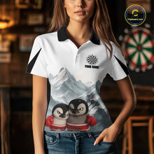Load image into Gallery viewer, Boxing Fierce Penguin Duo Couple Women Darts Polo Shirt Custom Funny Dart Team Jerseys NYN2357