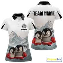 Load image into Gallery viewer, Boxing Fierce Penguin Duo Couple Women Darts Polo Shirt Custom Funny Dart Team Jerseys NYN2357