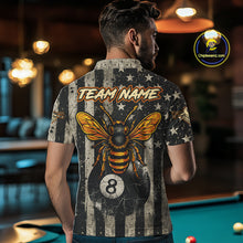 Load image into Gallery viewer, Funny Bee Crack Pool 8 Ball Men's Billiard Polo &amp; 1/4 Zip Shirt Custom Billiard Ball Attire NYN2360