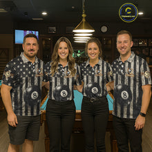 Load image into Gallery viewer, Funny Bee Crack Pool 8 Ball Men's Billiard Polo &amp; 1/4 Zip Shirt Custom Billiard Ball Attire NYN2360