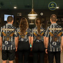 Load image into Gallery viewer, Funny Bee Crack Pool 8 Ball Men's Billiard Polo &amp; 1/4 Zip Shirt Custom Billiard Ball Attire NYN2360