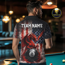 Load image into Gallery viewer, Patriotic Smoke Pool 8 Ball Men's Billiard Team Shirts Custom Dragon Billiard Ball Attire NYN2361
