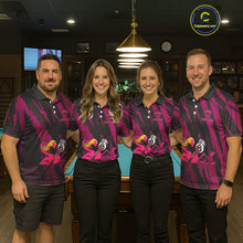 Load image into Gallery viewer, Funny Flamingo Pool Women's Billiard Team Shirts Custom Pink Grunge 8 Ball Billiard Attire NYN2363