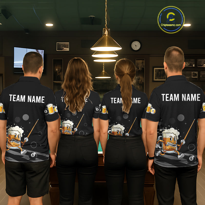 Funny Beer Play Pool 8 Ball Women's Billiard Team Shirt Custom Billiard Polo & 1/4 Zip Attire NYN2364