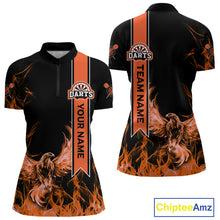 Load image into Gallery viewer, Custom Orange Ribbon Flames Phoenix Dart Shirts For Women Dart Tournament Team Jerseys NYN0069