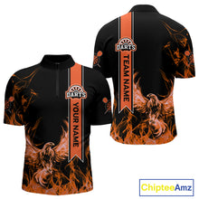Load image into Gallery viewer, Custom Orange Ribbon Flames Phoenix Dart Shirts For Men Dart Tournament Team Jerseys NYN0069