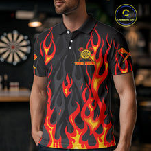 Load image into Gallery viewer, Custom Red Flames Dartboard Dart Shirts For Men Outfits Dart Team Jerseys NYN0072