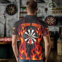 Load image into Gallery viewer, Custom Red Flames Dartboard Dart Shirts For Men Outfits Dart Team Jerseys NYN0072