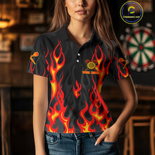 Load image into Gallery viewer, Custom Red Flames Dartboard Dart Shirts For Women Outfits Dart Team Jerseys NYN0072