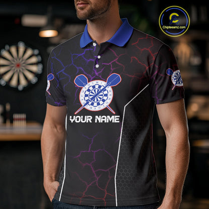 Custom Lightning And White Smoke Dartboard Dart Shirts For Men, Dart Team Jerseys NYN0074