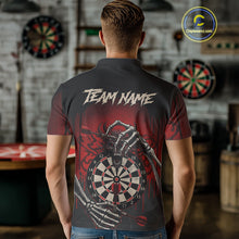 Load image into Gallery viewer, Custom Devil Skeleton Red Dripping Dartboard Men Darts Polo Shirt Outfits Dart Jerseys NYN1855