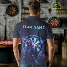 Load image into Gallery viewer, Custom Galaxy Purple Grim Reaper Dartboard Men Darts Polo Shirt Colorful Dart Jerseys NYN1865