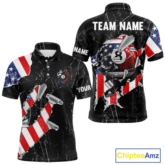 Black Stars 8 Ball Pool Men Billiard Team Shirt Personalized Polo & 1/4-Zip Billiard Gifts NYN2381