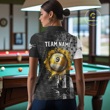 Load image into Gallery viewer, US Flag Grunge 9 Ball Pool Women Billiard Team Shirt Personalized Polo &amp; 1/4-Zip Billiard Gifts NYN2380
