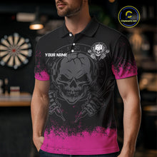 Load image into Gallery viewer, Custom Black And Pink Skull Grunge Dart Shirts For Men Outfits Dart Team Jerseys NYN0078