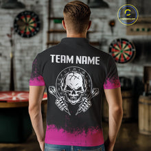 Load image into Gallery viewer, Custom Black And Pink Skull Grunge Dart Shirts For Men Outfits Dart Team Jerseys NYN0078
