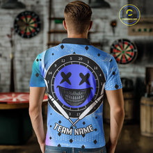 Load image into Gallery viewer, Smile Face Dartboard Custom Funny Blue Dart Shirts For Men, Dart Team Jerseys NYN0084