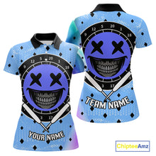 Load image into Gallery viewer, Smile Face Dartboard Custom Funny Blue Dart Shirts For Women, Dart Team Jerseys NYN0084