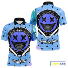 Load image into Gallery viewer, Smile Face Dartboard Custom Funny Blue Dart Shirts For Men, Dart Team Jerseys NYN0084