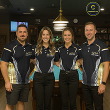 Load image into Gallery viewer, Black &amp; Gold 8 Ball Pool Crown Men Billiard Team Shirt Custom Billiards Balls &amp; Cue Gifts NYN2394