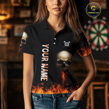 Load image into Gallery viewer, Custom Fire Skull Multi-Flame Dartboard Dart Shirts For Women, Dart Team Jerseys NYN0087