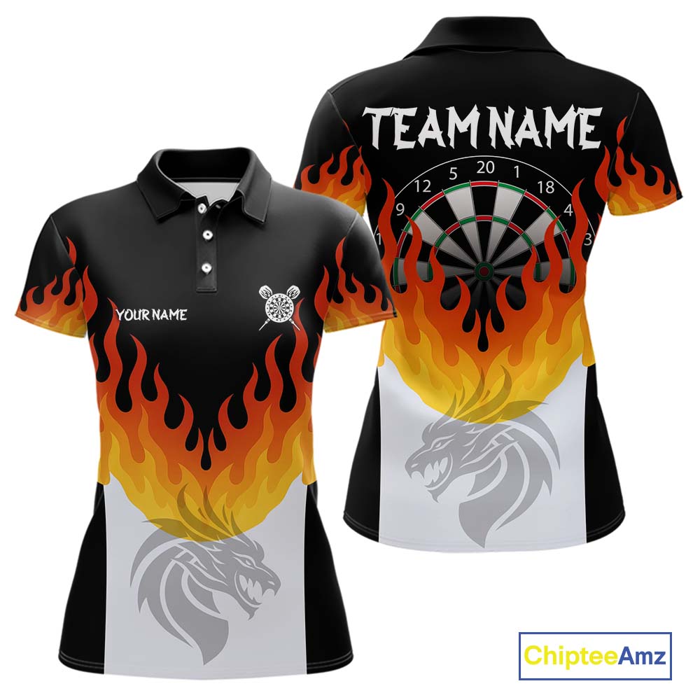 Dragon Fire Flame Dartboard Custom Dart Shirt For Women, Dart Team Jerseys NYN0090