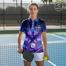 Load image into Gallery viewer, Custom Holographic Dragon Women Pickleball Jerseys Rainbow Pickleball Paddle League Shirts NYN2131