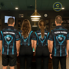 Load image into Gallery viewer, Black &amp; Blue Crown 8 Ball Pool Billiard Apparel For Men Custom Billiard Team Shirt Designs NYN2407