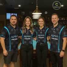 Load image into Gallery viewer, Black &amp; Blue Crown 8 Ball Pool Billiard Apparel For Men Custom Billiard Team Shirt Designs NYN2407