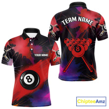 Load image into Gallery viewer, Grunge Paint Splatter Pink Ball 8 Billiard Shirts For Men Personalized Billiard Attire Gifts NYN2789