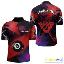 Load image into Gallery viewer, Grunge Paint Splatter Pink Ball 8 Billiard Shirts For Men Personalized Billiard Attire Gifts NYN2789