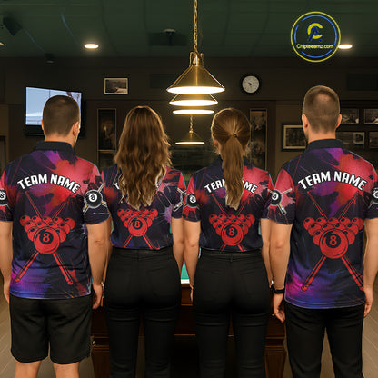 Grunge Paint Splatter Pink Ball 8 Billiard Shirts For Women Personalized Billiard Attire Gifts NYN2789