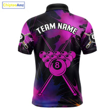 Load image into Gallery viewer, Grunge Paint Splatter Pink Ball 8 Billiard Shirts For Men Personalized Billiard Attire Gifts NYN2789