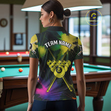 Load image into Gallery viewer, Grunge Paint Splatter Yellow Ball 8 Billiard Shirts For Women Personalized Billiard Attire Gifts NYN2790