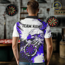 Load image into Gallery viewer, Custom Purple Grunge Eagle Scratch Dartboard Men Darts Polo &amp; 1/4-Zip Shirts Dart Team Jerseys NYN2796