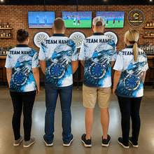 Load image into Gallery viewer, Custom Blue Grunge Eagle Scratch Dartboard Women Darts Polo &amp; 1/4-Zip Shirts Dart Team Jerseys NYN2797