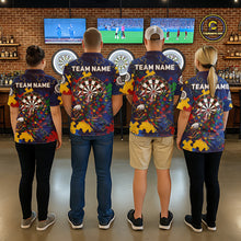 Load image into Gallery viewer, Personalized Eagle Puzzle darts team jerseys for men and women, custom name tournament uniforms, awareness-inspired league apparel, matching championship team clothing