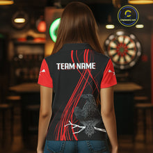 Load image into Gallery viewer, Custom Red Lines Celtic Raven Dart Arrows Dart Shirt For Women, Dart Team Jerseys NYN0105