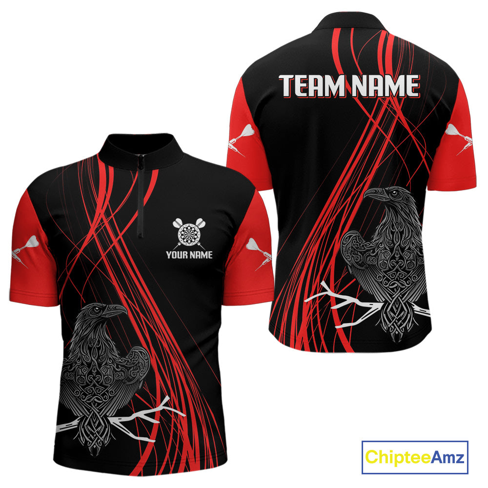 Custom Red Lines Celtic Raven Dart Arrows Dart Shirt For Men, Dart Team Jerseys NYN0105