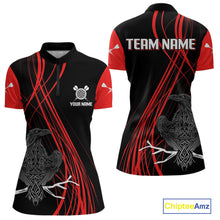 Load image into Gallery viewer, Custom Red Lines Celtic Raven Dart Arrows Dart Shirt For Women, Dart Team Jerseys NYN0105