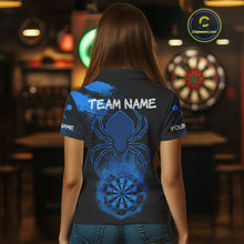 Load image into Gallery viewer, Blue Spider Women&#39;s Grunge Darts Shirt Smoke Dartboard - Custom Name For Darts Jersey NYN0468