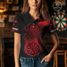 Load image into Gallery viewer, Red Spider Women&#39;s Grunge Darts Shirt Smoke Dartboard - Custom Name For Darts Jersey NYN0469