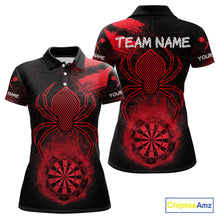 Load image into Gallery viewer, Red Spider Women&#39;s Grunge Darts Shirt Smoke Dartboard - Custom Name For Darts Jersey NYN0469