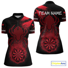 Load image into Gallery viewer, Red Spider Women&#39;s Grunge Darts Shirt Smoke Dartboard - Custom Name For Darts Jersey NYN0469
