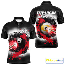 Load image into Gallery viewer, Lightning red billiard 8 ball and 9 ball shirt for men custom grunge pool team jersey