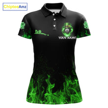 Load image into Gallery viewer, Shamrock 8 Ball Pool Polo &amp; 1/4-Zip Shirt Personalized Women Patrick's Day Billiard Attire Gifts NYN2421
