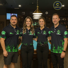 Load image into Gallery viewer, Shamrock 8 Ball Pool Polo &amp; 1/4-Zip Shirt Personalized Women Patrick's Day Billiard Attire Gifts NYN2421