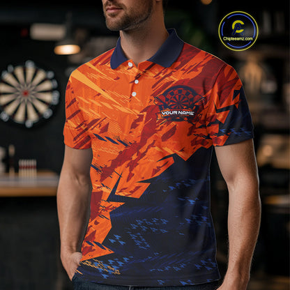 Blue & Orange Dartboards Custom Grunge Dart Shirt For Men, Dart Team Jerseys NYN0231